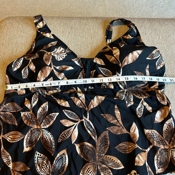 Beach Belle Brown/Black Tankini Swimsuit Set - Picture 2 of 7